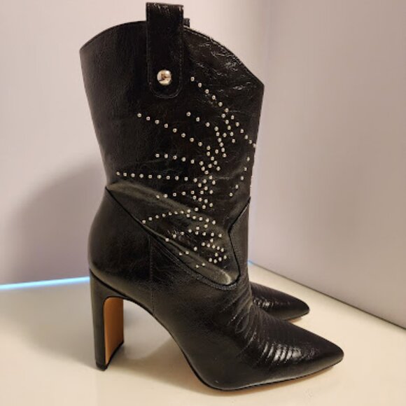 Jessica Simpson Black Studded Heeled Booties - Picture 5 of 7